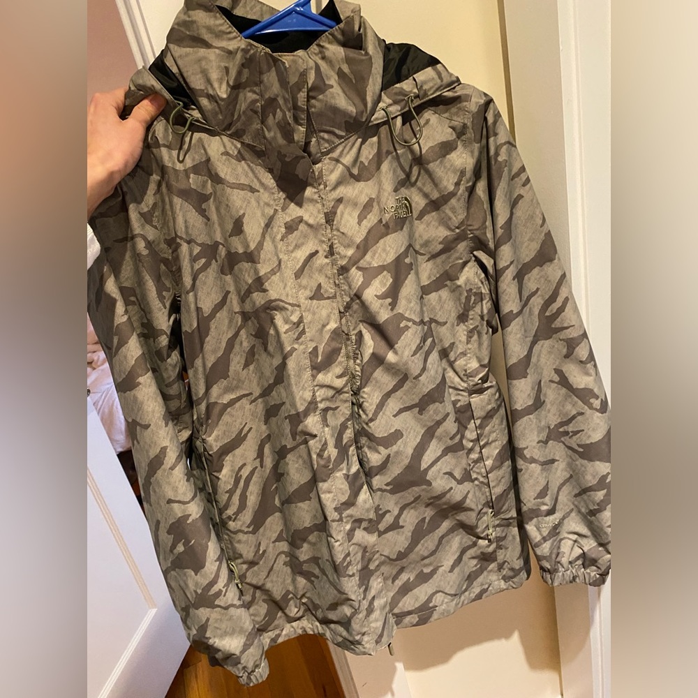 Camo North Face womens rain jacket